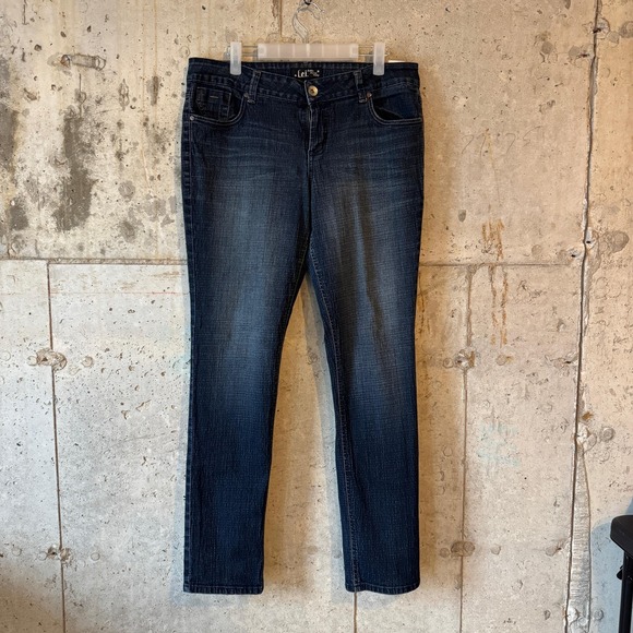 l.e.i Denim - L.e.i Jeans Juniors 15 15S Blue Dark Wash Ashley Skinny Stretch Denim Pants Y2K